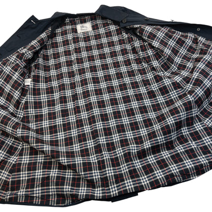 Vintage 90s Burberry Nova Check Lined Trench Jacket Womens Size L