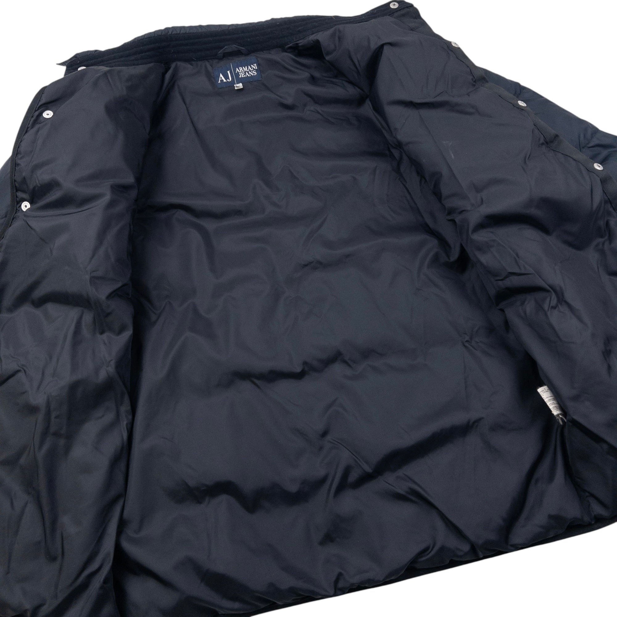 Vintage Armani Jeans Button Up Puffer Jacket Size L