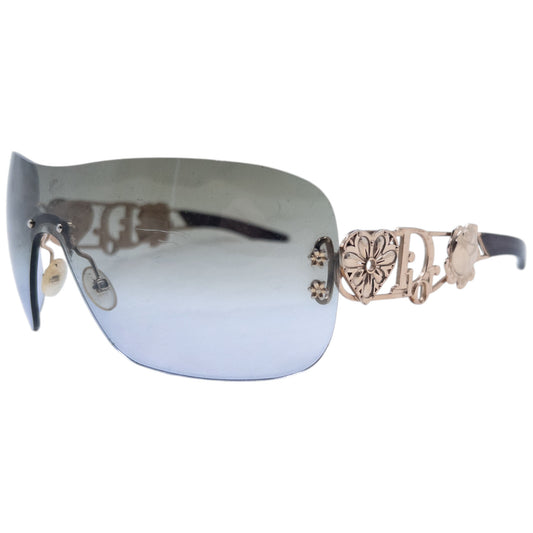 Vintage Dior Spuns Floral Rimless Sunglasses