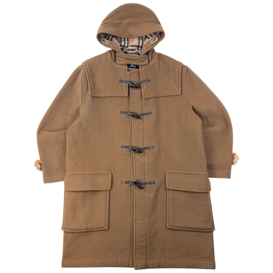 Vintage 2000s Burberry Nova Check Lined Wool Duffle Jacket Size XL