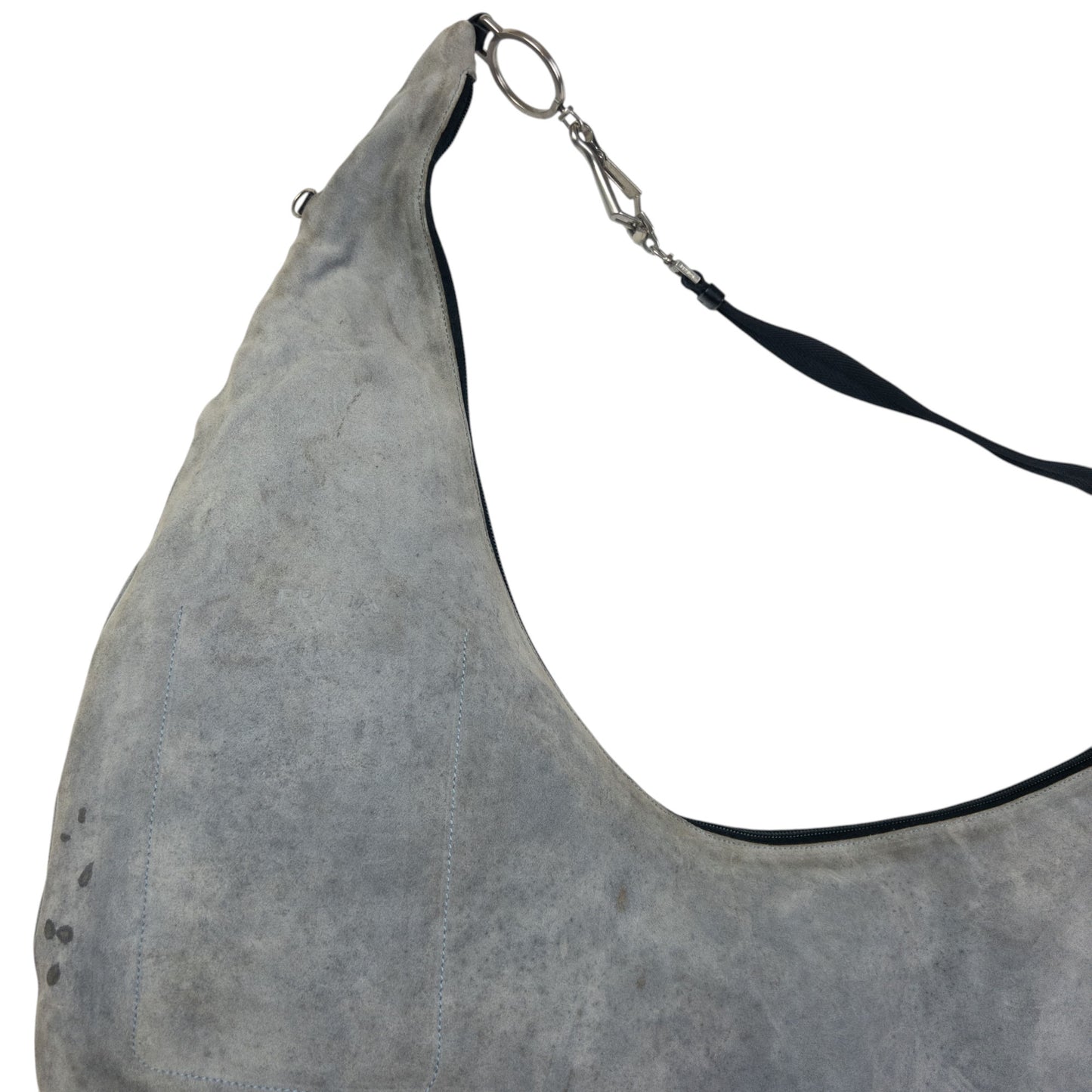 Vintage Prada Suede Crescent Shoulder Bag