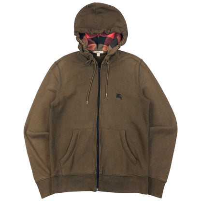 Vintage Burberry Brit Zip Up Hoodie in brown, embroidered logo detail