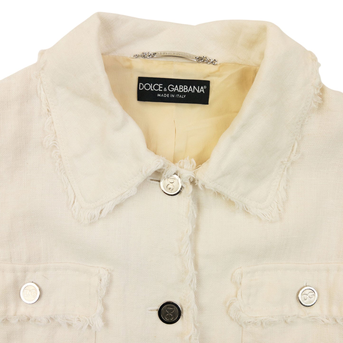 Vintage 2000s Dolce & Gabbana Button Up Linen Jacket Womens Size S