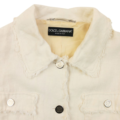 Vintage 2000s Dolce & Gabbana Button Up Linen Jacket Womens Size S