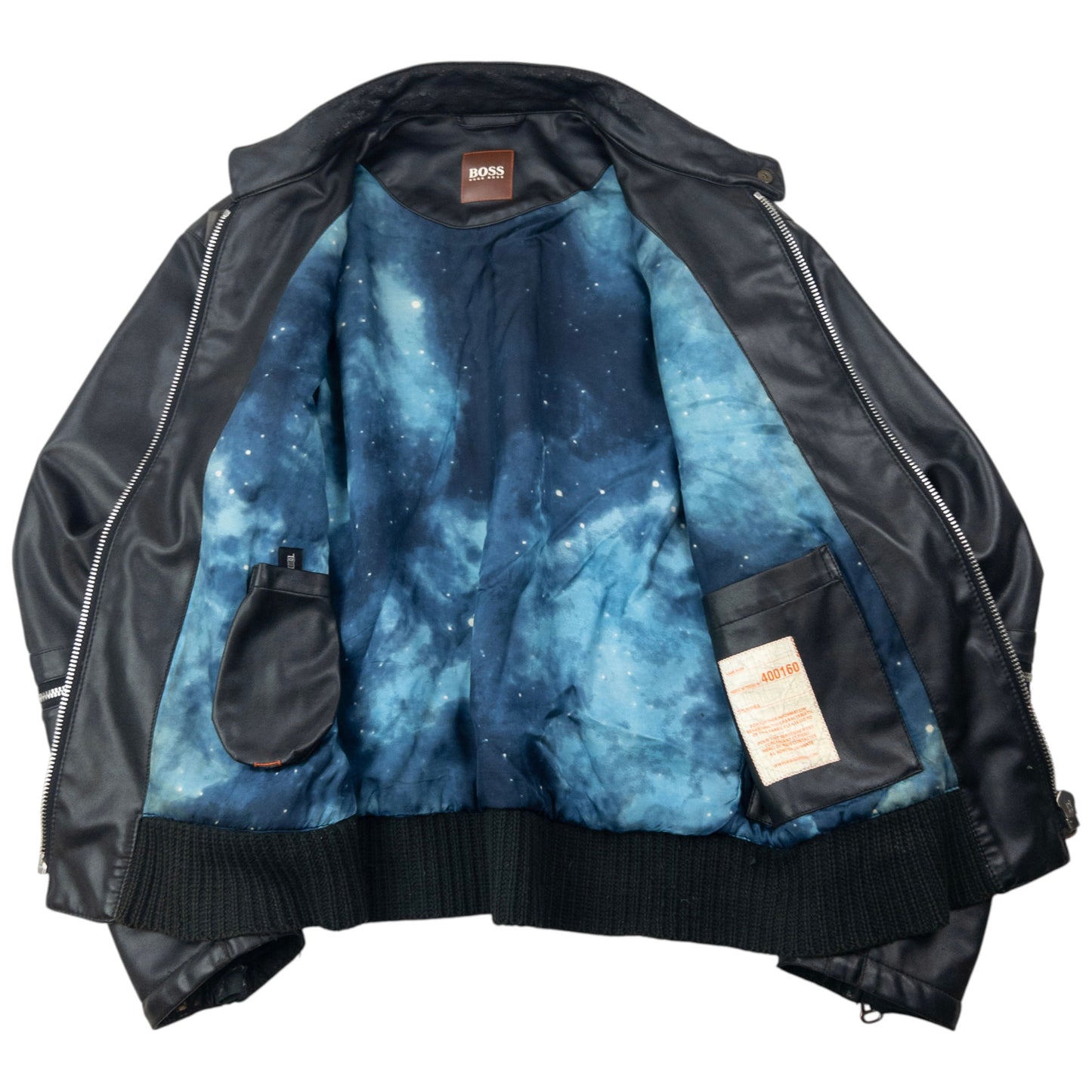 Vintage 2000s Hugo Boss Galaxy Lined Leather Jacket Size S