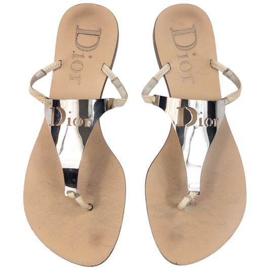 Vintage 2000s Dior Metallic Sandals Womens Size UK3
