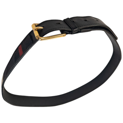 Vintage 2000s Burberry Nova Check Leather Belt Size XL