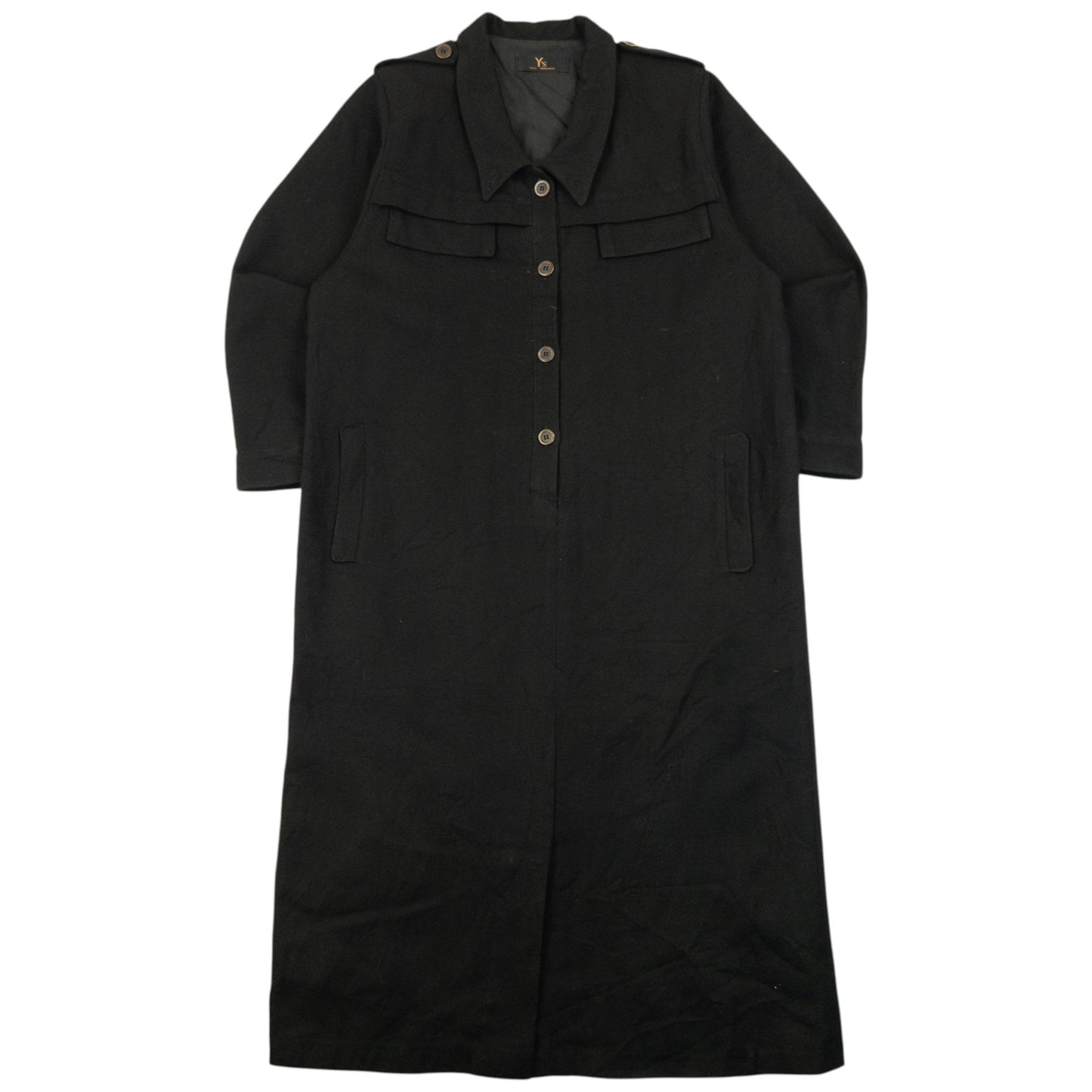 Vintage 2000s Yohji Yamamoto Half Button Longline Jacket Womens Size XL