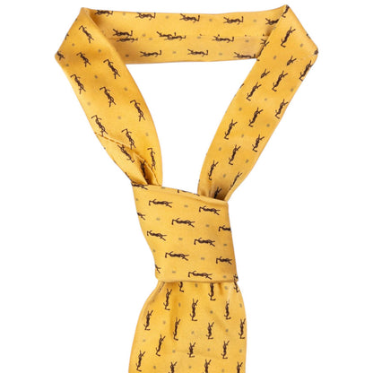 Vintage YSL Yves Saint Laurent Monogram Silk Tie