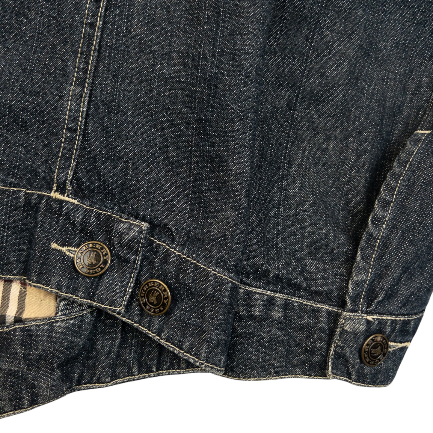 Vintage 2000s Burberry Button Up Denim Jacket Womens Size S
