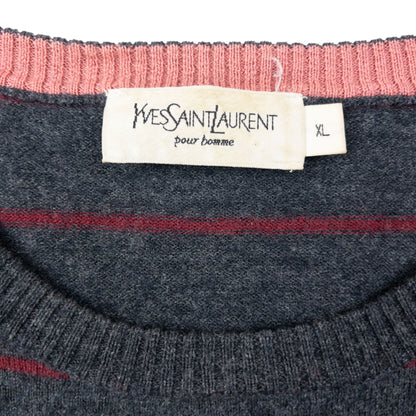 Vintage 2000s YSL Yves Saint Laurent Striped Wool Jumper Size S