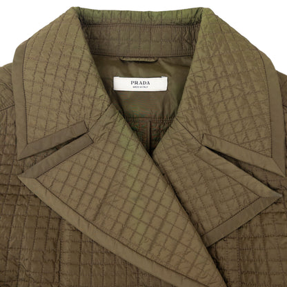 Vintage 2000s Prada Quilted Belt Waist Trench Jacket Womens Size M