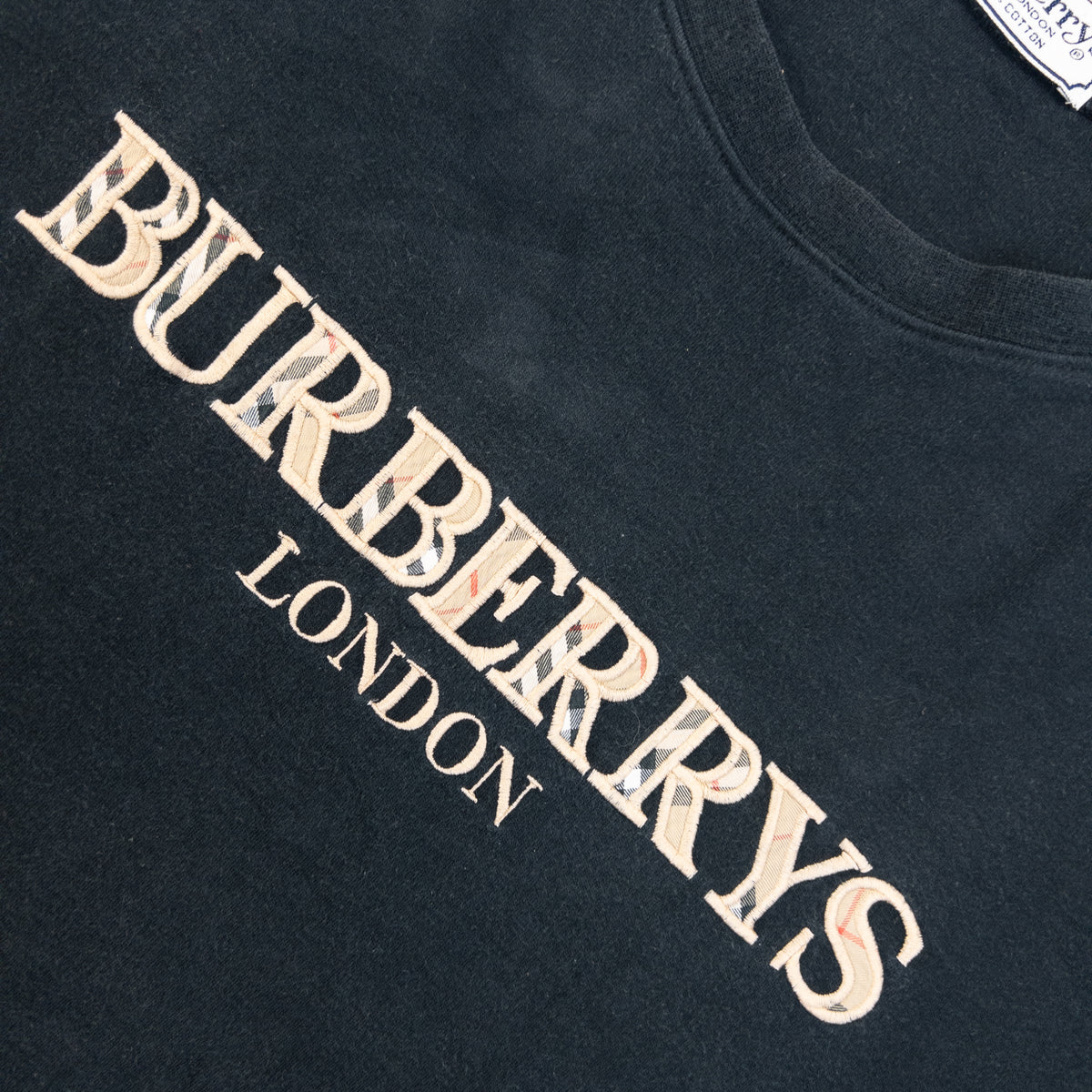 Vintage 90s Burberry Embroidered T Shirt in black (cotton), photo 4