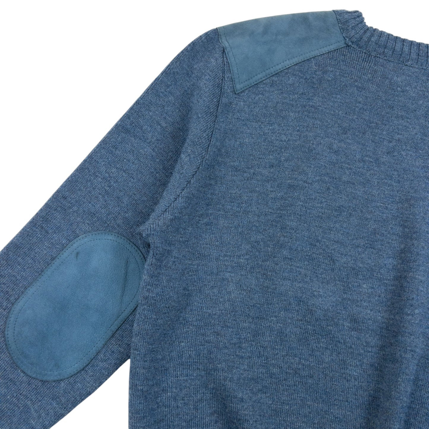 Vintage 90s Burberry Suede Patch Wool Jumper Size M