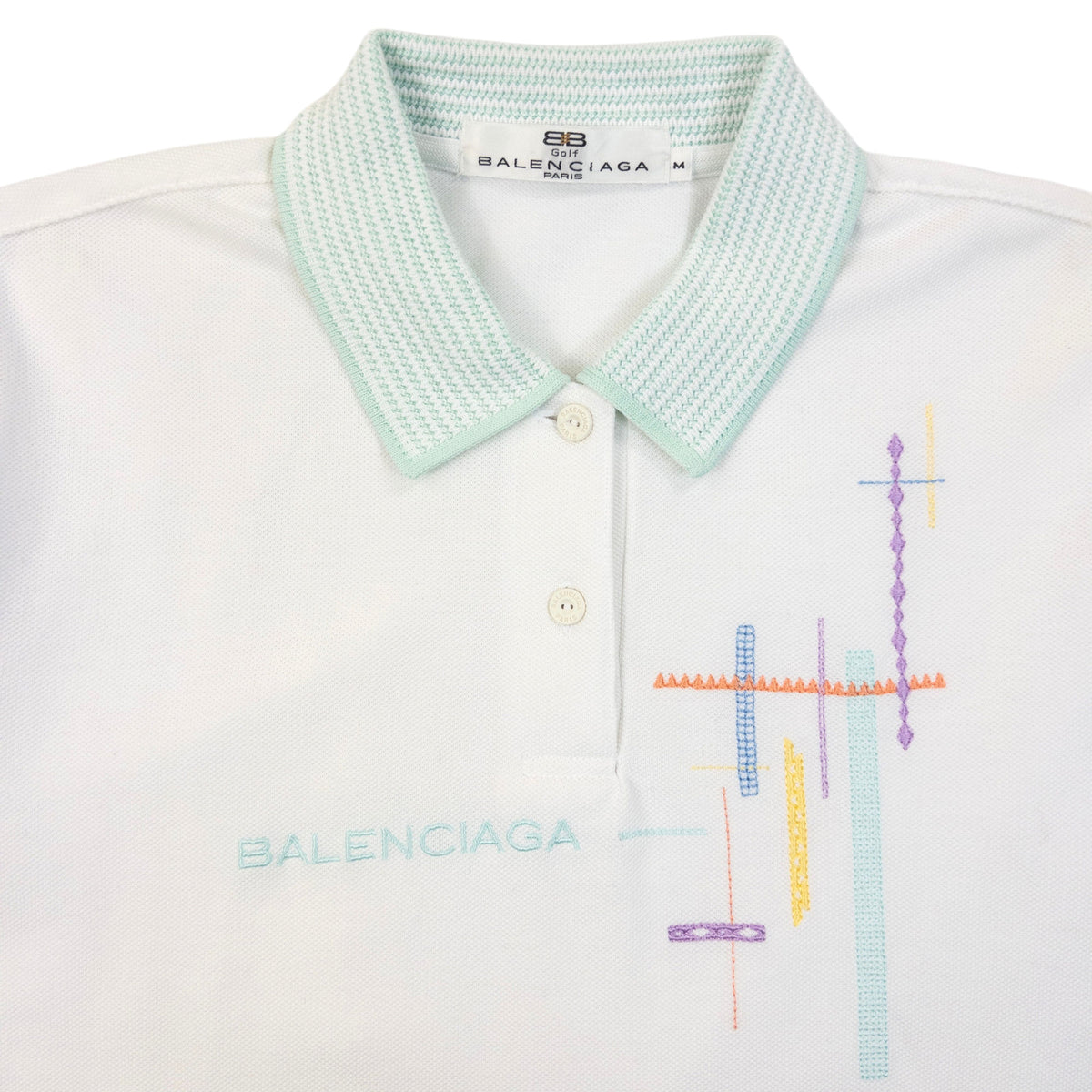 Vintage 90s Balenciaga Golf Embroidered Polo Shirt Womens Size M