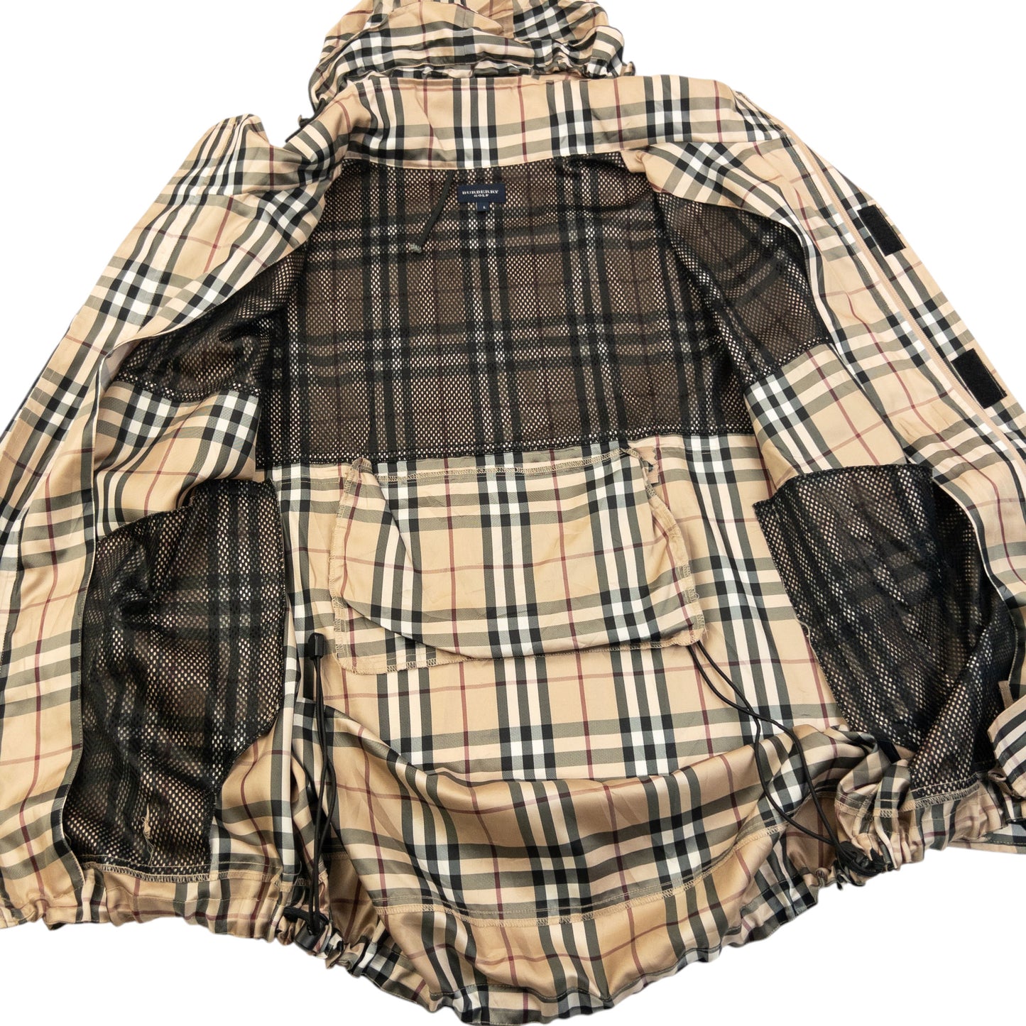 Vintage 2000s Burberry Golf Nova Check Packable Jacket Size L