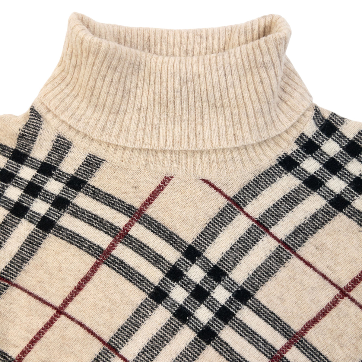Vintage 2000s Burberry Blue Label Nova Check Turtleneck Jumper in beige, photo 3