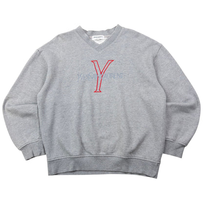 Vintage 2000s YSL Yves Saint Laurent Embroidered Sweatshirt Size XS