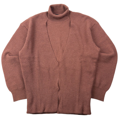 Vintage 2000s Issey Miyake Layered Turtleneck Wool Jumper Size M