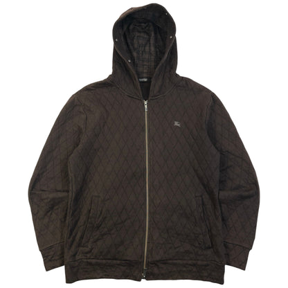 Vintage 2000s Burberry Black Label Quilted Zip Up Hoodie Size M