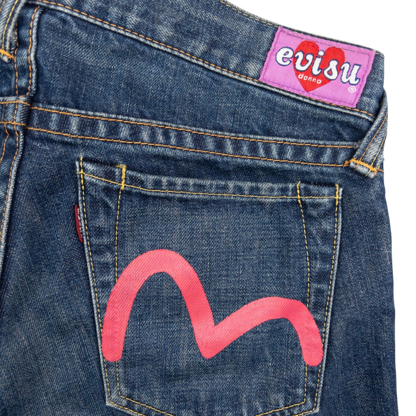 Vintage Evisu Donna Gull Smiley Face Japanese Denim Jeans Womens Size W31