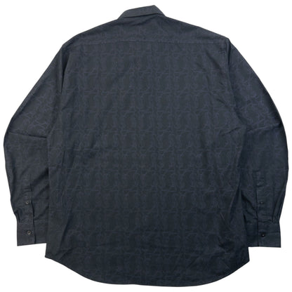 Vintage 2000s YSL Yves Saint Laurent Monogram Long Sleeve Button Up Shirt Size XL