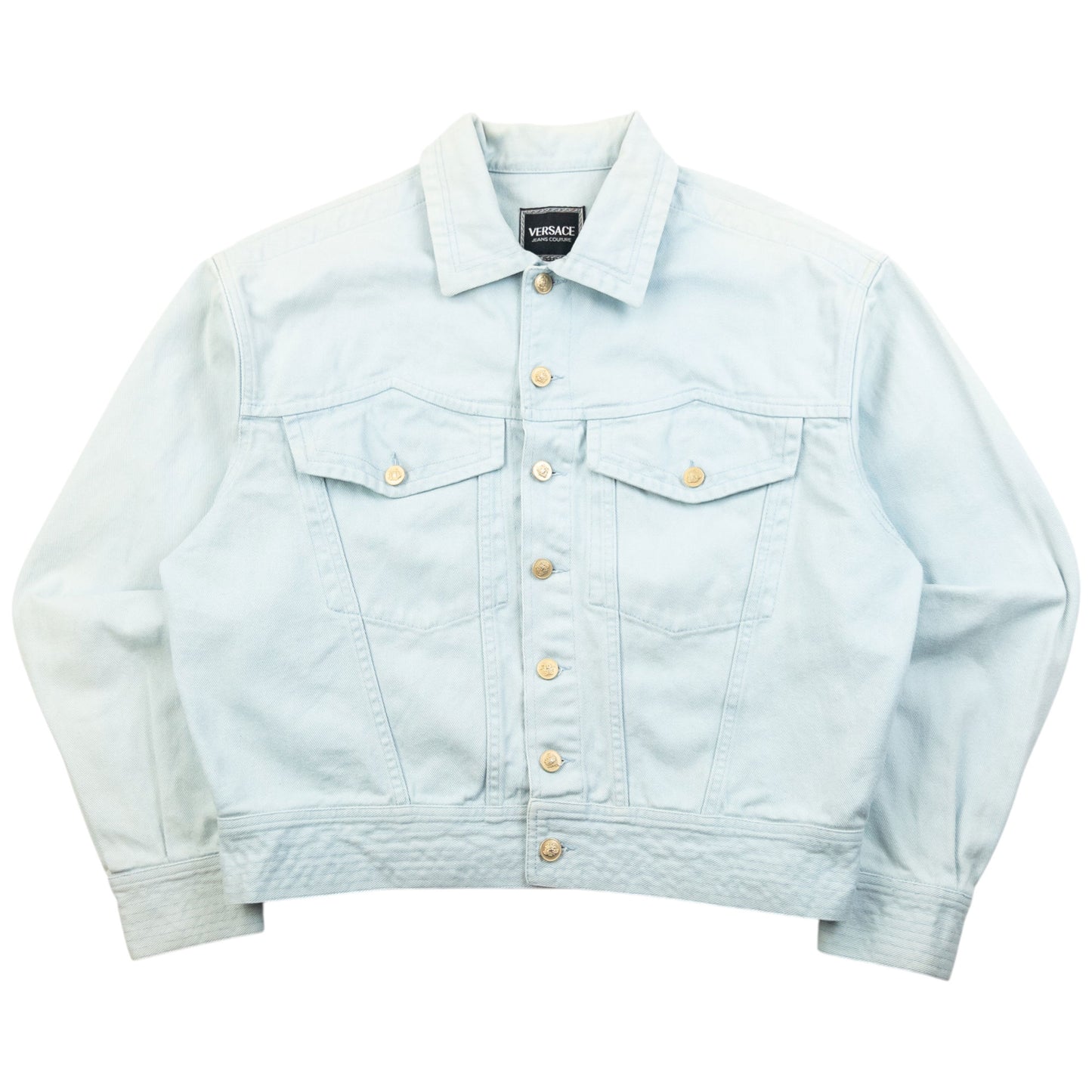 Vintage 90s Versace Jeans Couture Button Up Denim Jacket Size S