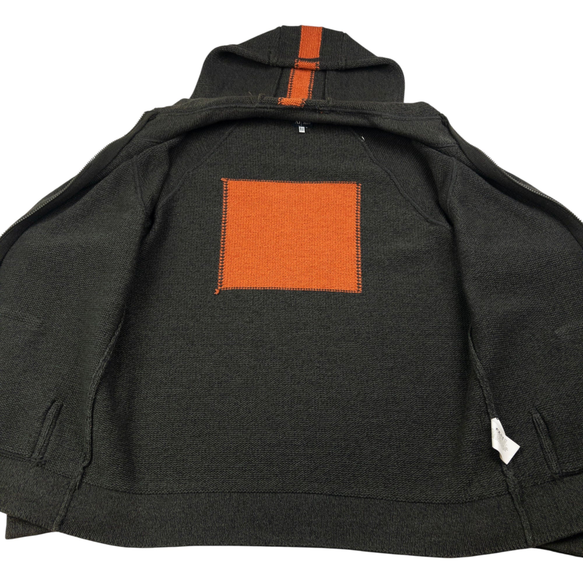 Vintage Armani Jeans Zip Up Knit Hoodie Size M