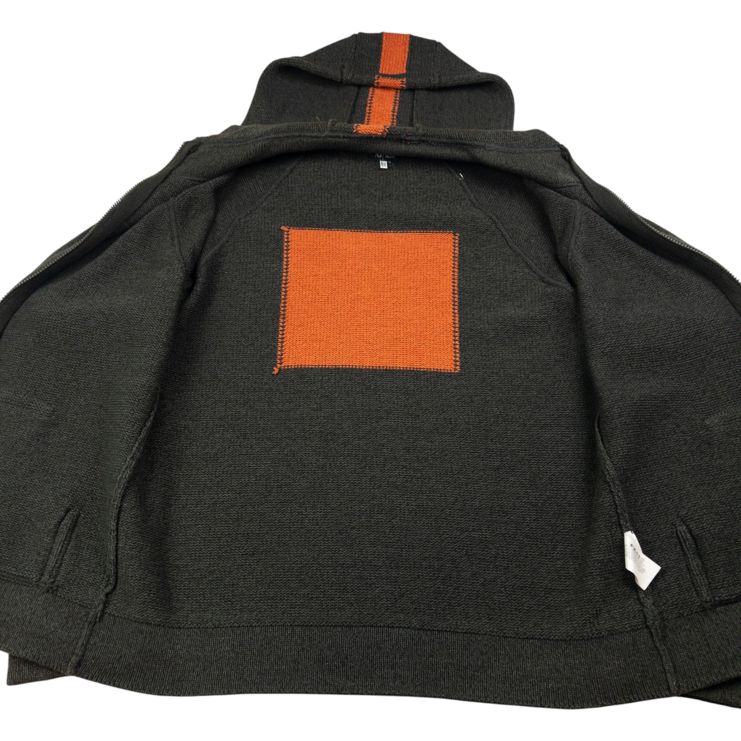 Vintage Armani Jeans Zip Up Knit Hoodie Size M