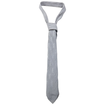 Vintage 80s YSL Yves Saint Laurent Monogram Silk Tie