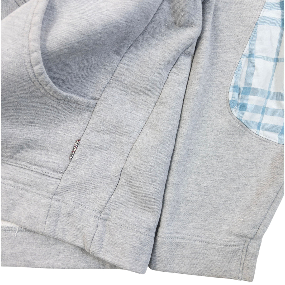 Vintage 2000s Burberry Nova Check Elbow Patch Hoodie in grey (cotton), photo 5
