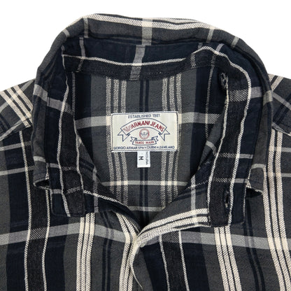 Vintage Armani Jeans Checkered Long Sleeve Button Up Shirt Size M