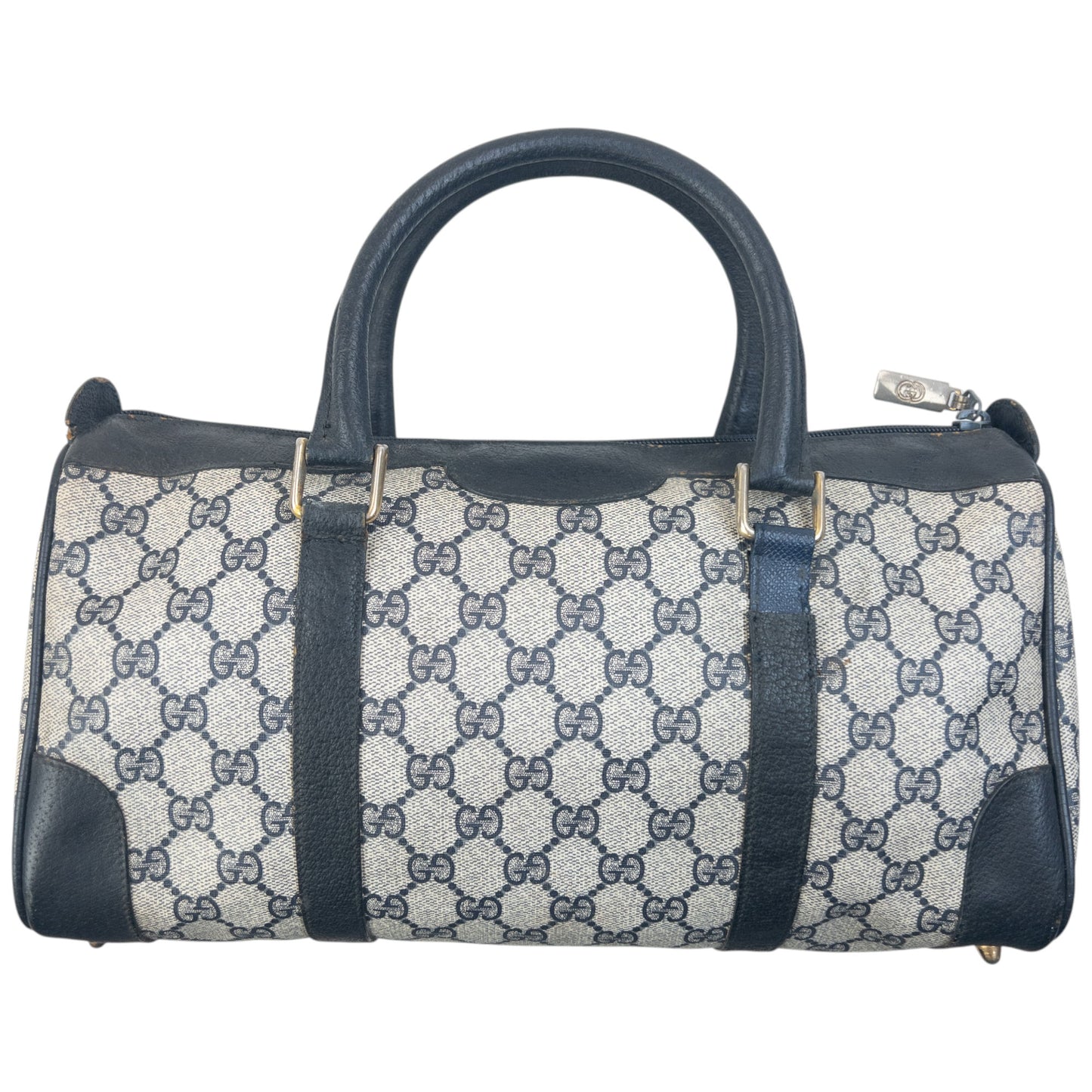 Vintage 80s Gucci Monogram Leather Handbag