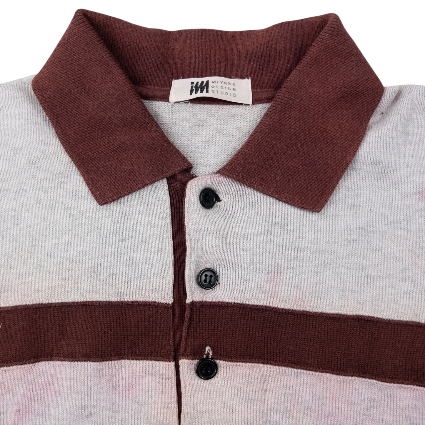 Vintage 90s Issey Miyake Thick Long Sleeve Polo Shirt Size M
