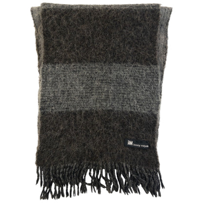 Vintage 2000s Issey Miyake Striped Wool Tassel Scarf