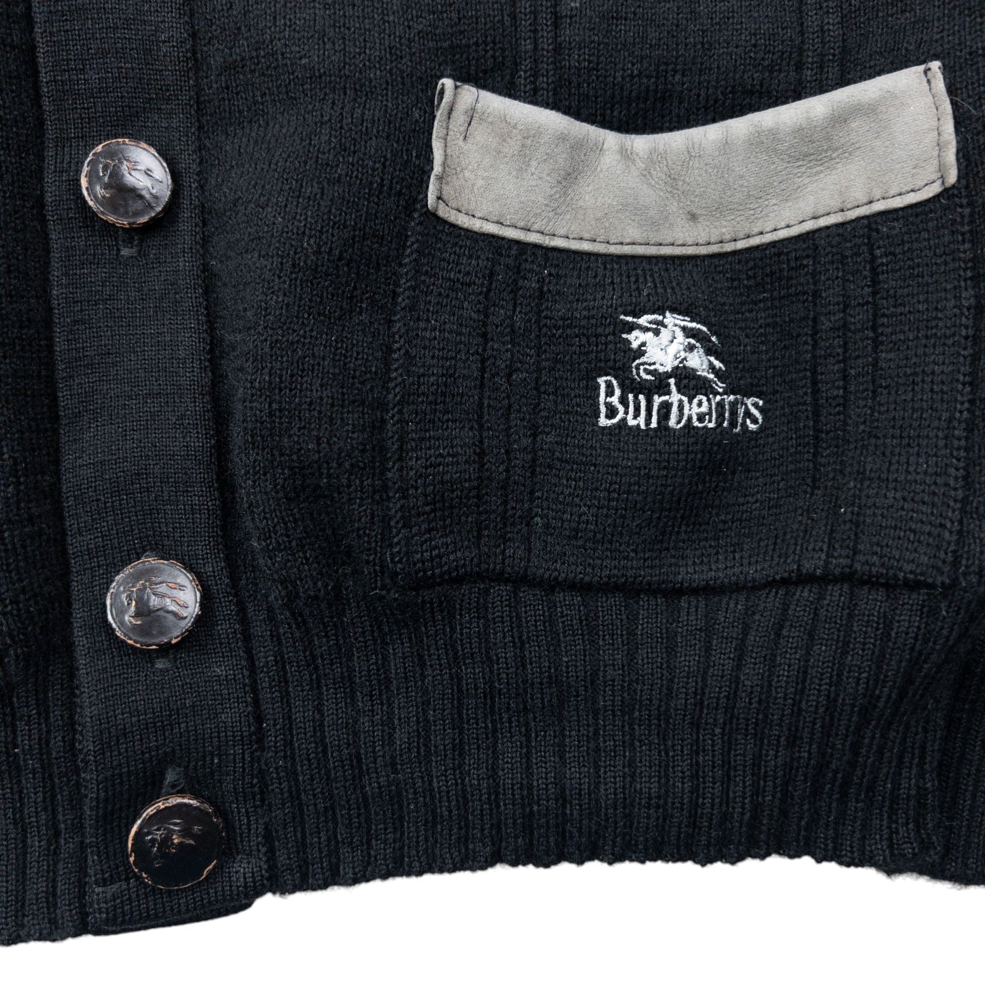 Vintage 80s Burberry Wool Cardigan Size S