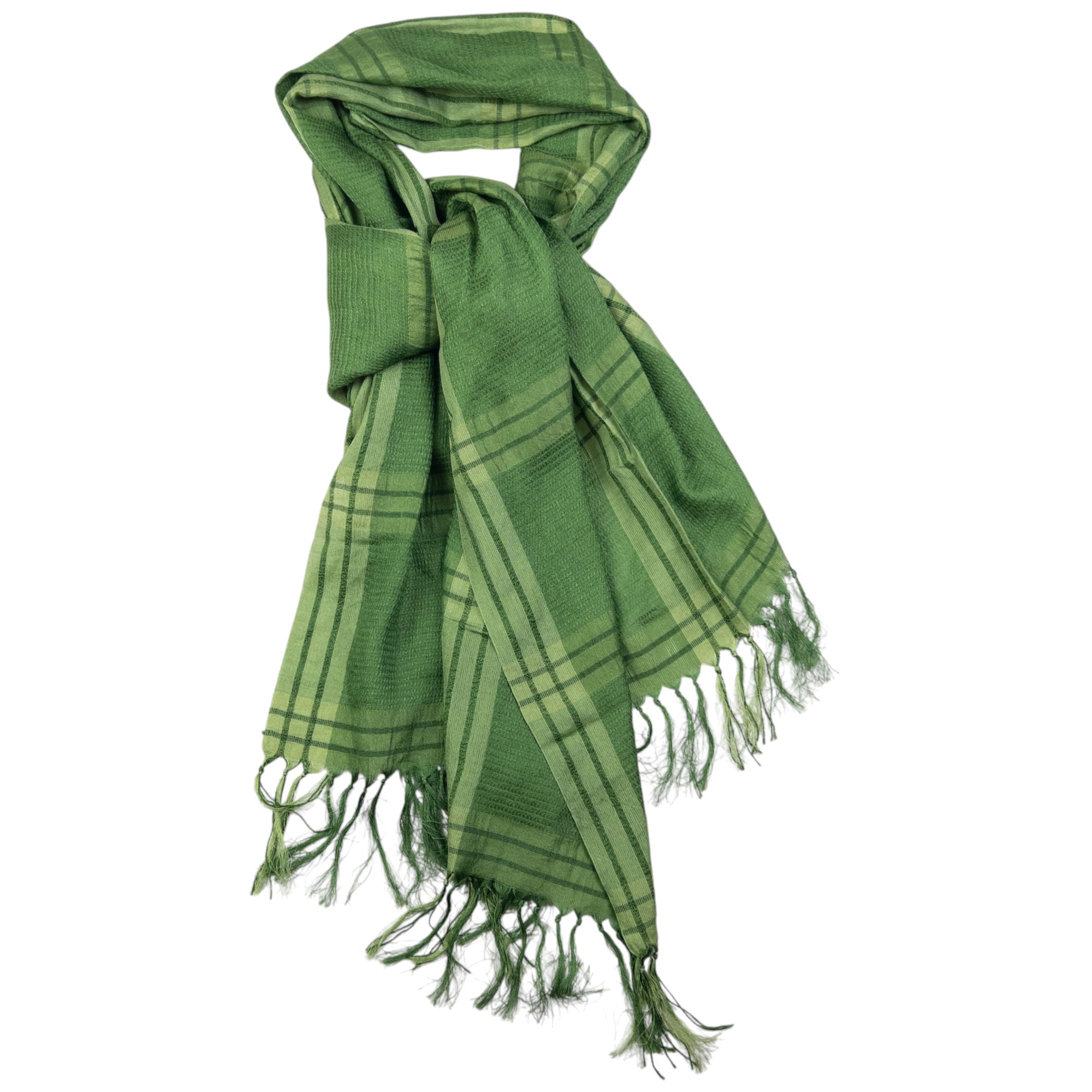 Vintage Issey Miyake Lightweight Checkered Tassel Scarf