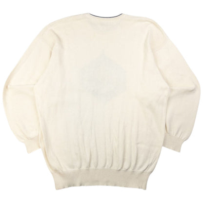 Vintage Burberry Embroidered Cable Knit Jumper Size XL