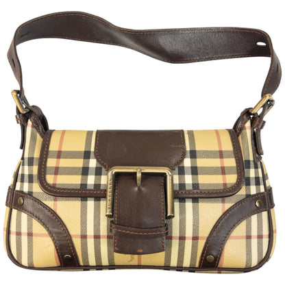 Vintage 2000s Burberry Nova Check Leather Shoulder Bag