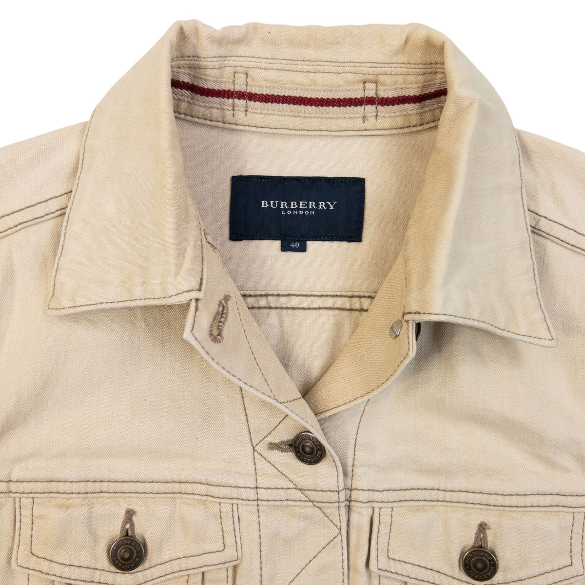 Vintage 2000s Burberry Button Up Jacket in beige, photo 3