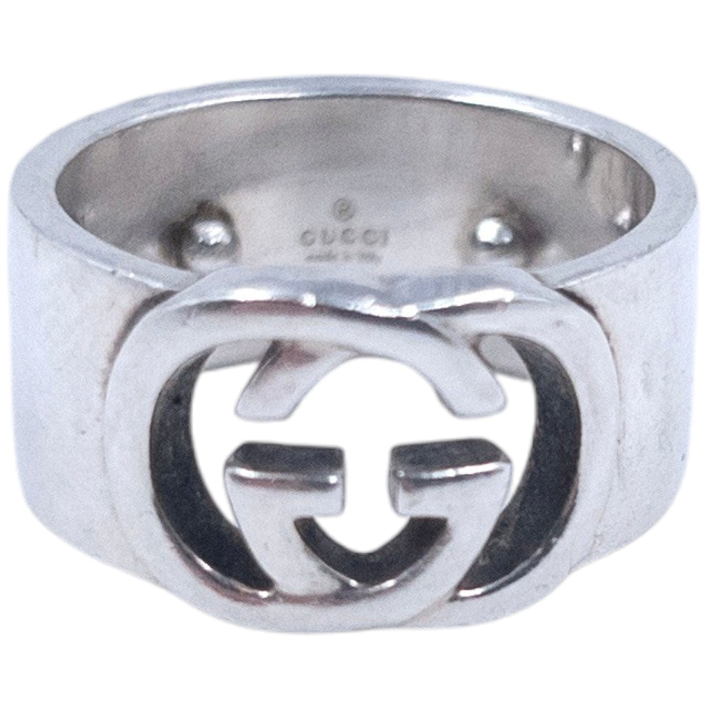 Vintage 2000s Gucci Silver Logo Ring