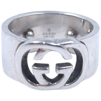Vintage 2000s Gucci Silver Logo Ring