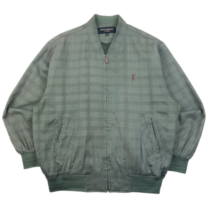 Vintage 90s YSL Yves Saint Laurent Checkered Bomber Jacket Size M