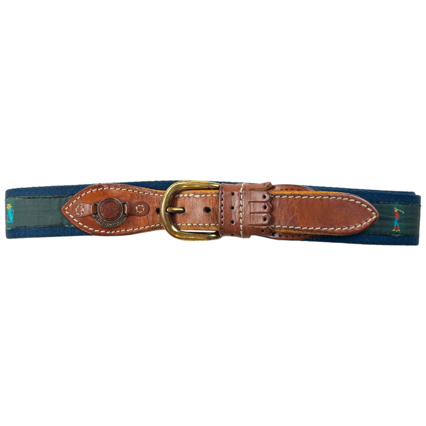 Vintage 80s Burberry Golf Print Belt Size L