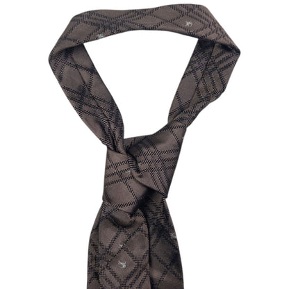 Vintage Burberry Nova Check Monogram Silk Tie