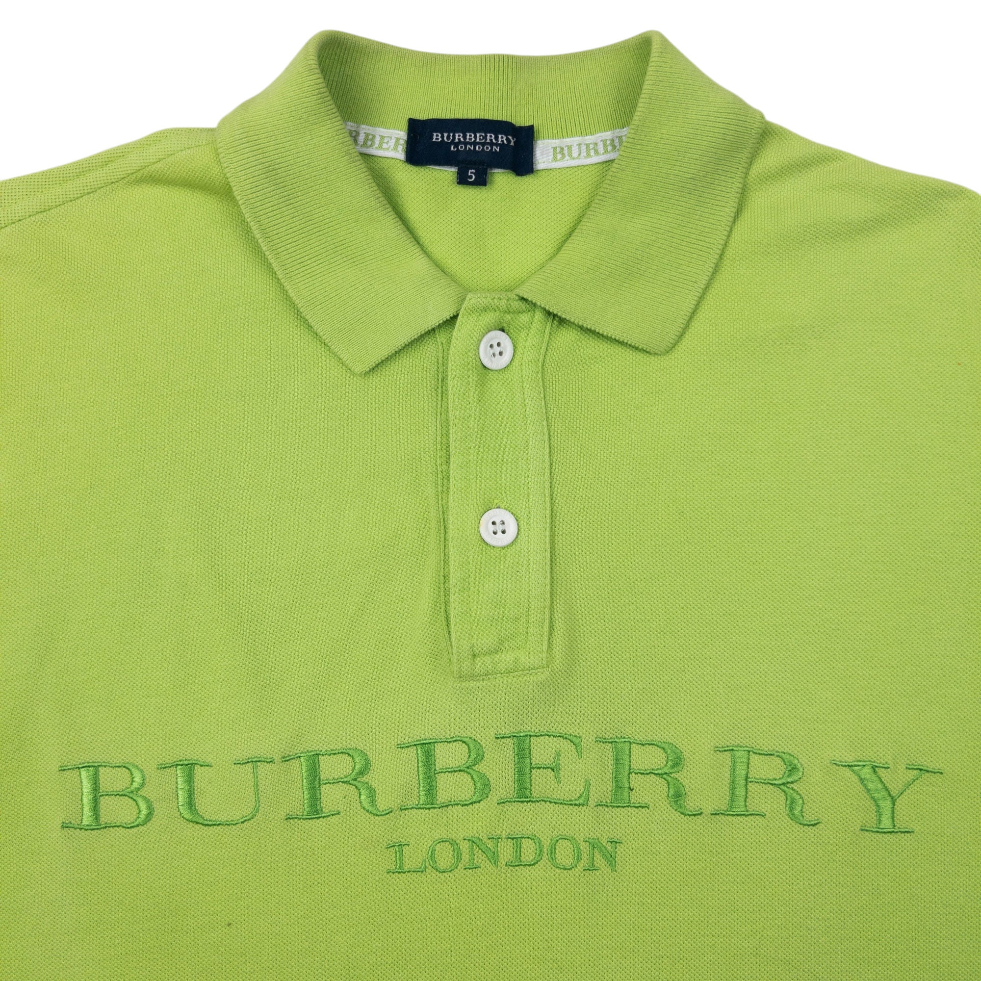 Vintage 2000s Burberry Embroidered Long Sleeve Polo Shirt Size M