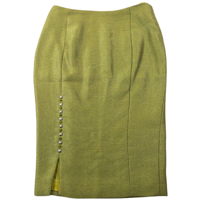 Vintage 90s Gianni Versace Couture Studded Jacket & Skirt Suit Set Womens Size XS