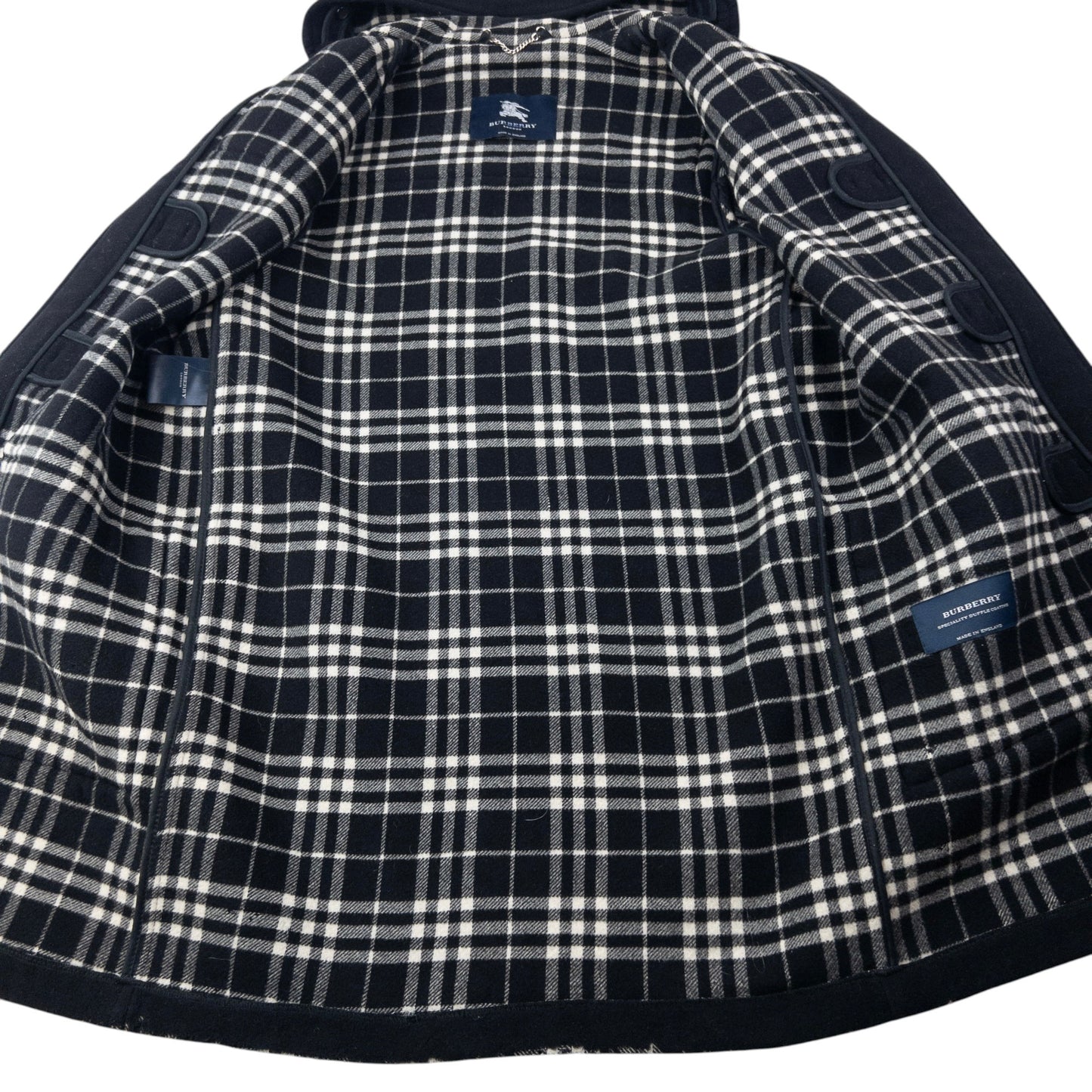 Vintage 2000s Burberry Nova Check Lined Wool Duffle Jacket Size M