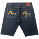 Vintage Evisu Double Yoyo Gull Embroidered Japanese Denim Shorts Size W35