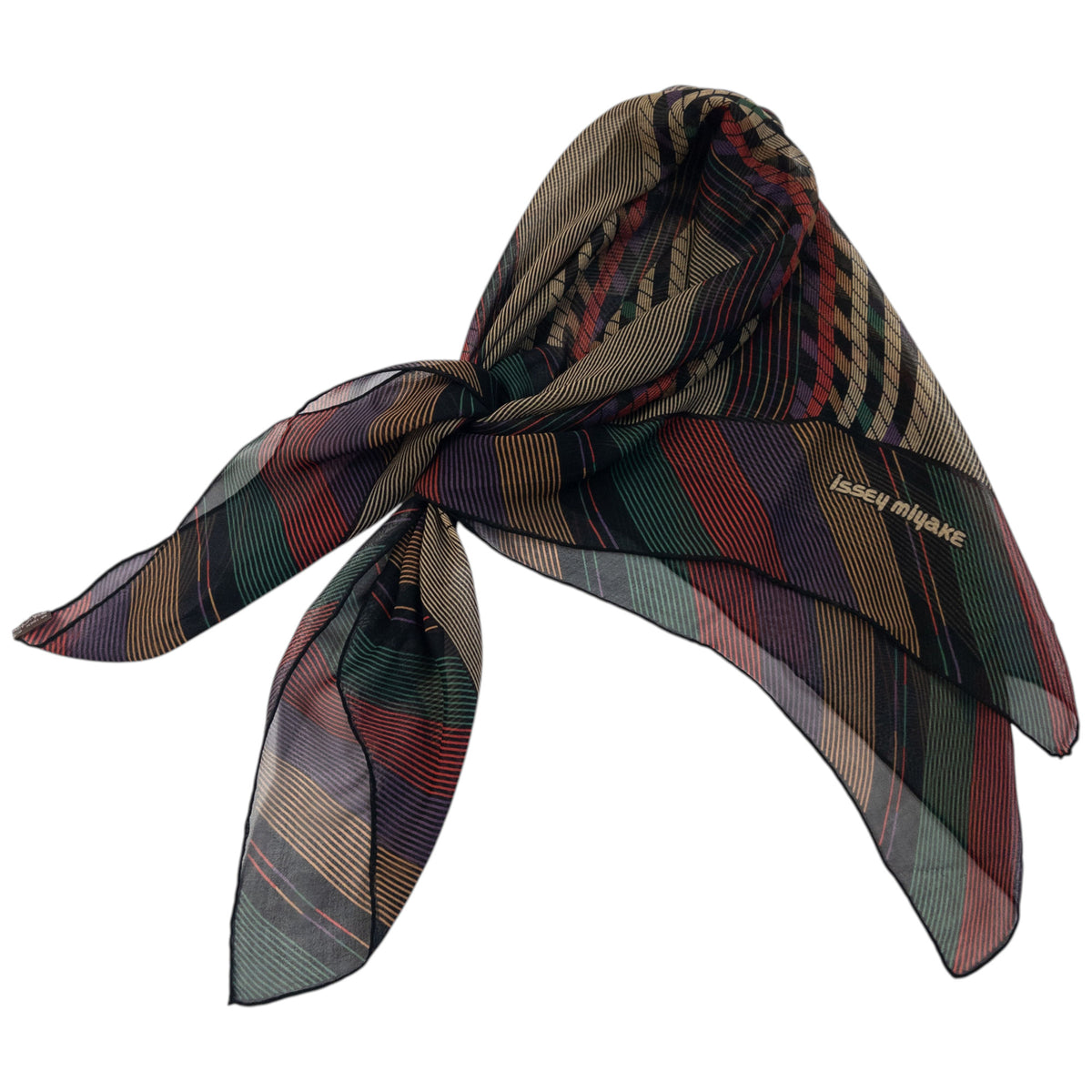 Vintage 90s Issey Miyake Sheer Pattern Silk Scarf